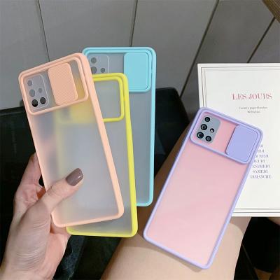 China Matte Transparent Protective Shockproof Phone Case Anti-fall Candy Color Cover Camera Lens Protector Case For Samsung A50 A51 for sale