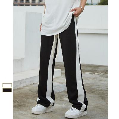 China Men's breathable pants striped sports spring casual pants and new summer straight loose drawstring elastic sweatpants for sale