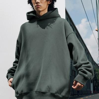 China Men's breathable velor thickened couple hoodie drop shoulder solid color casual loose hooded hoodie for men for sale