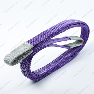 China 6:1 1Ton Safety Factor OEM Duplex Polyester Webbing Lifting Flat Sling For Lifting TUV GS, CE Certificate for sale