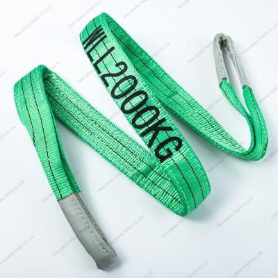 China 60mm 7:1 2Ton Safety Factor Polyester Webbing Lifting Sling With TUV GS CE Certificate According To EN1492-1 Standard for sale