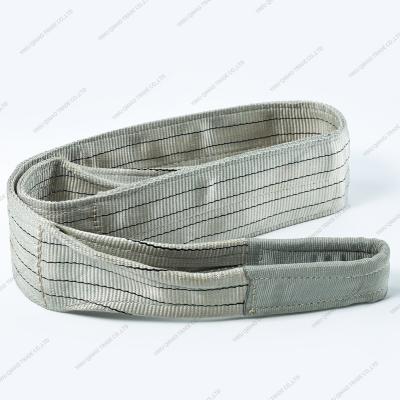 China 6:1 4T 2M Safety Factor Webbing Sling Crane Lifting Sling Gray Color Cheap Custom Polyester With GS And CE Certificate for sale