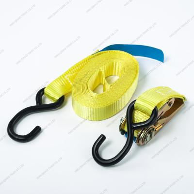 China Binding Cargo Tie Down 0.8TX4M Width 1Inch Car Truck Polyester Cargo 400Kg Lashing Belt for sale