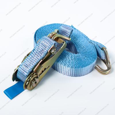 China Cargo Tether 1.5TX6M Width 30MM Working Load 750Kg Lockable Cargo Belt Ratchet Cargo Belt for sale