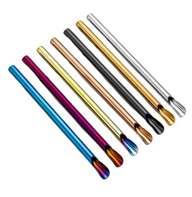 China Creative Disposable Tea Coffee Milk Straw Smoothie Straw 304 Stainless Steel Color Mixing Straw for sale