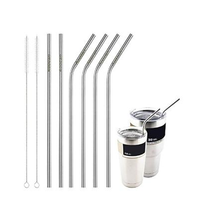 China Wholesale Disposable Reusable Stainless Steel Drinking Straw 265mm Long With Logo Customized for sale