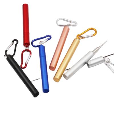 China New Style Disposable Reusable Stainless Steel Metal Telescopic Expandable Straw for sale