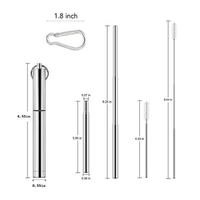 China Disposable Reusable Folding Straw, Stainless Steel Metal Straws FAD Folding Straw for sale