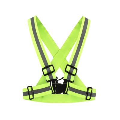 China Motorcycle LED FLASH Fluorescent Chalecos High Visibility Running Vest Safety Yellow Reflective Belt for sale