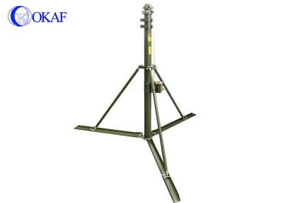 China Hand Crank Telescoping Aluminum Antenna Mast Manual Lifting With Tripod / Brackets for sale