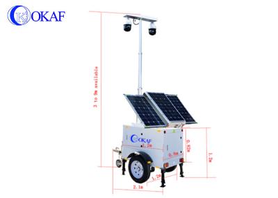 China Mobile Surveillance Cctv Trailer Ip Ptz P2p Camera With Solar Panels en venta