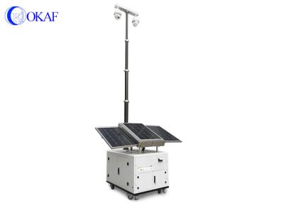 China Cart Mobile Sentry Security Camera Tower Semi Permanent Camera Mega Pxiels Steel Material for sale