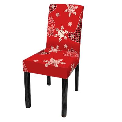 China Simple Christmas Chair Cover Wedding Hotel Banquet Party Chair Cover Dining Elastic High Back Seat Chair Cover for sale