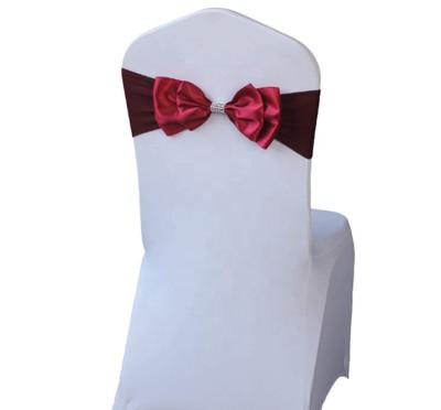 China Simple Fashion Stain Ribbon Chair Sashes Wedding Banquet Decor Chair Sashes Chair Covers Bow Bands Ties for sale