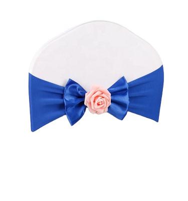 China Simple Royal Blue Satin Chair Sashes Ties Wedding Banquet Wedding Banquet Party Satin Chair Sashes Ties for sale