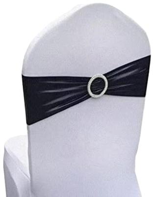 China Simple Hot Selling Sashes Buckle Black Spandex Chair Sashes For Wedding Chair Sashes Party Decoration for sale