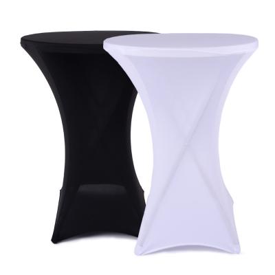 China Various Colors High Top Disposable Round Spandex Stretch Fitted Wedding Decoration Round Tablecloth Cocktail Table Covers for sale