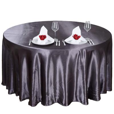 China New Design Satin Polyester Disposable Restaurant Tablecloth Satin Table Cover Beige Party Table Cloth for sale