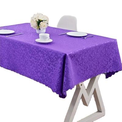 China CLASSIC first arrival item elegant jacquard lace tablecloth weave fabric covers for wedding banquet party for sale