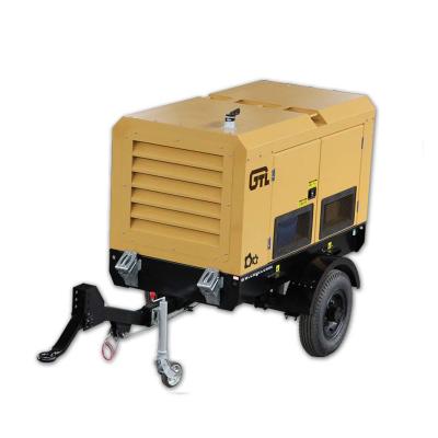 China 265Cfm 7Bar silent Diesel Portable engine Cum-mins Screw Air Compressor Factory Price for Mining for sale