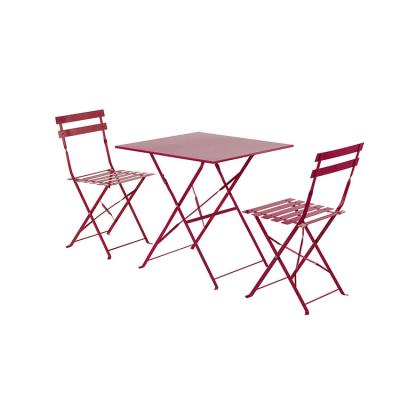 China folding chair 2+1 folding table 3pcs set patio furniture garden balcony restaurant foldable outdoor table chair for sale