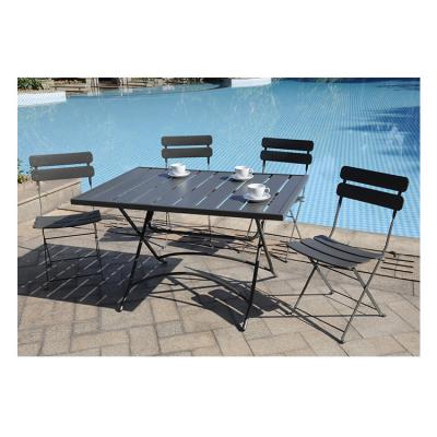 China Outdoor Steel Pool Balcony 5pcs Set Outdoor Patio Furniture Restaurant Furniture Bistro Table and Chairs for sale