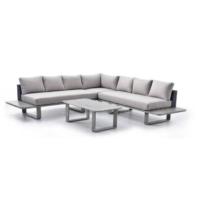 China Modern Aluminum Outdoor Alu Frame Patio Furniture Couch And Table Set Fabric Sofa Combined Sofa Set for sale