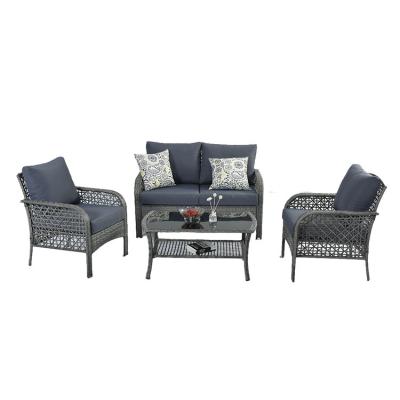 China Rattan Rattan Garden Furniture Set Outdoor Garden Furniture 2 Seat Coffee Tea Table Single Sofa 2seat Sofa Set for sale