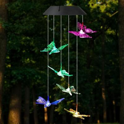 China Minimalist Amzaon Solar Powered Outdoor Garden Light Memorial Wind Chime Waterproof Hanging Yard Lawn Decor For Christmas for sale