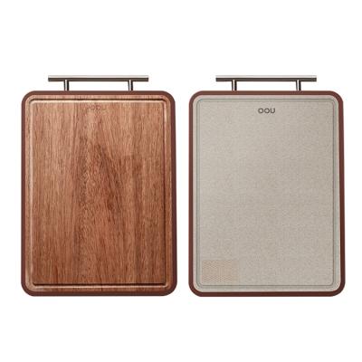 China Sustainable Wholesale Custom OOU Double Sided Food Grade Portable Sharpener Antibacterial PP Cutting Kitchen Cutting Board Wood for sale