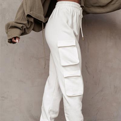 China Anti-Wrinkle 8 Colors Casual Fashion Loose Fashion Long Pants Female Joggers Pocket Cargo Pants For Women for sale