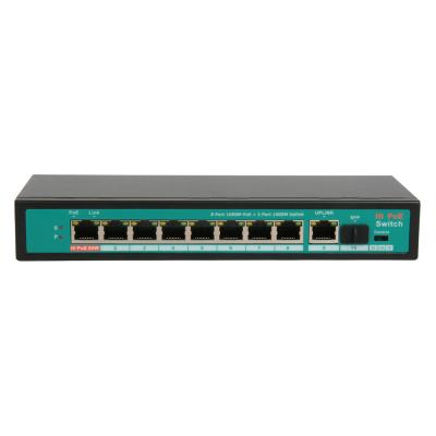 China CCTV Surveillance Ethernet 48V Fiber Switch PoE IEEE802.3af/at CCTV NVR 8 Port 1000M External Power Supply PoE Switch Unmanaged SFP for sale