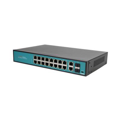 China LACP 16+4 Port 802.3 af/at/bt 10/100/1000Mbps CCTV Gigabit PoE Switch AI Smart Hi-PoE Ethernet Network Unmanaged Switch for sale