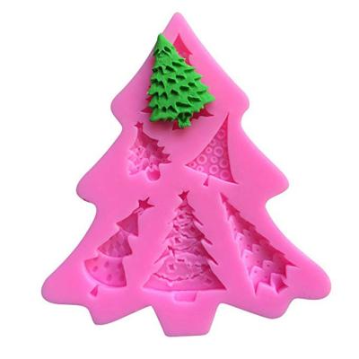 China Viable 6 Christmas Tree Silicone Molds Fondant Sugar Craft Tools Mold and Gum Paste Cake Decorating Mold Tool for sale