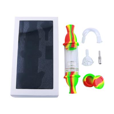 China Contemporary Portable Silicone Tool Tobacco Hookah Water Pipes Smoking Pipes Set With Silicone Case Smoking Accessaries for sale