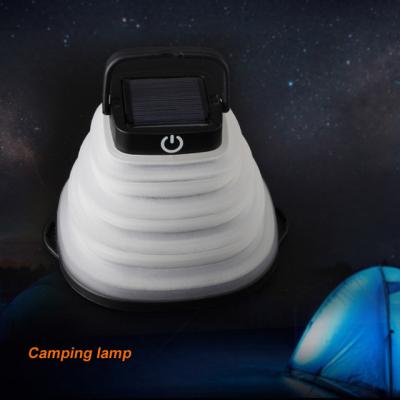 China USB Charging Waterproof Portable Handheld Collapsible Solar Lamp Lantern Rechargeable USB RTS Silicone Light USB Camping Camping Light Lead for sale