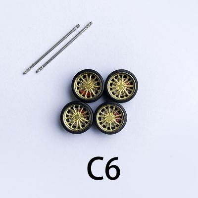 China Machine C Type 1: 64 Scale Alloy Rubber Wheels Tire Pack Series 11mm For Toy Vehicles And Model Cars for sale