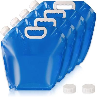 China Transparent Collapsible Plastic Barrier Water Bag Packaging Bag With Handle for sale