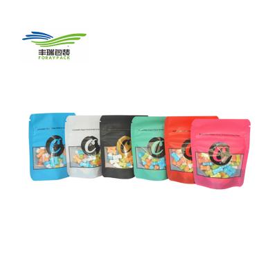 China Moisture Proof Plastic Okra Edible Packaging Ziplock Bag For Custom Printed Mylar Package Bags Gummies for sale