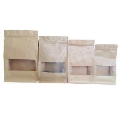 China Barrier Paper Packaging Zipper Bag Kraft Paper Bag With Clear Window for sale