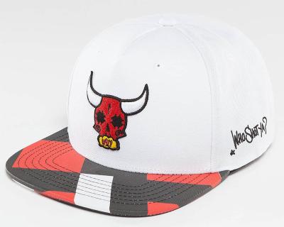 China 100%cotton JOINT White Sublimated Brim 5 Panel Bull Embroidery Snapback Custom Hat for sale