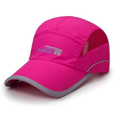 China High Quality 100% Polyester Breathable Custom Logo Pink Outdoor Sports Hats COMMON for sale