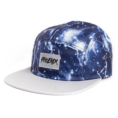 China JOINT High Quality Printed Customize Universe Patterns Galaxy 5 Panel Camping Hat for sale