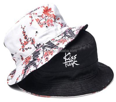 China Character Factory Price Customize Printed Floral Reversible Bucket Hats for sale