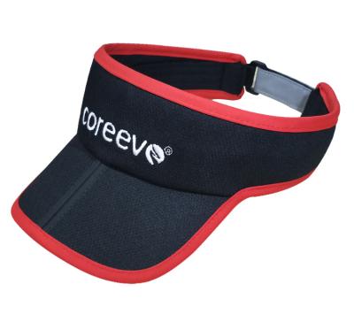 China 2020 Character Hot Sale Polyester Mesh Folded Edge Custom Design Black Stock Visor for sale