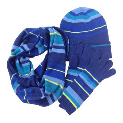 China Medium Custom Jacquard Winter Knit Beanie Hat Scarf Glove Three In One Set for sale