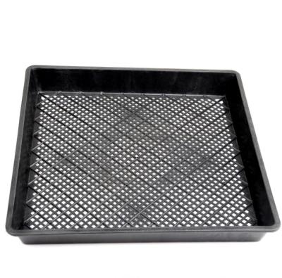 China Plastic Plastic Square Seedling Flat Tray For Small Garden Flower Pot Carrier Tray for sale