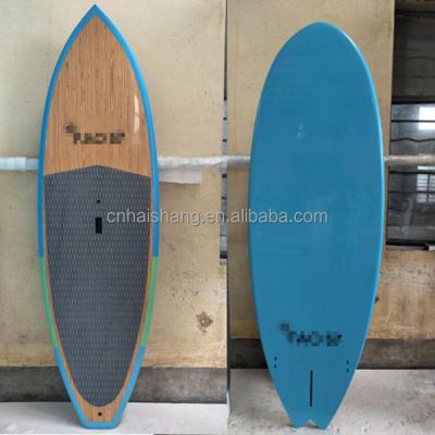 China EPS wood core+Fiberglass+Polyresin SUP wooden surf panels for sale