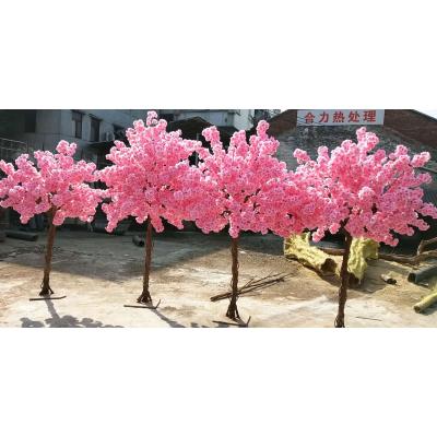 China 2020 Products Outdoor Pink Artificial Plastic Flower Tree Durable Indoor Flower Trees for sale