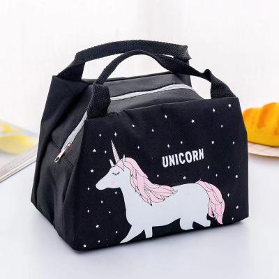 China Wholesale Custom Waterproof Tote Cooler Lunch Bag Insulated Cartoon Unicorn Logo 600d Polyester For School Kids for sale